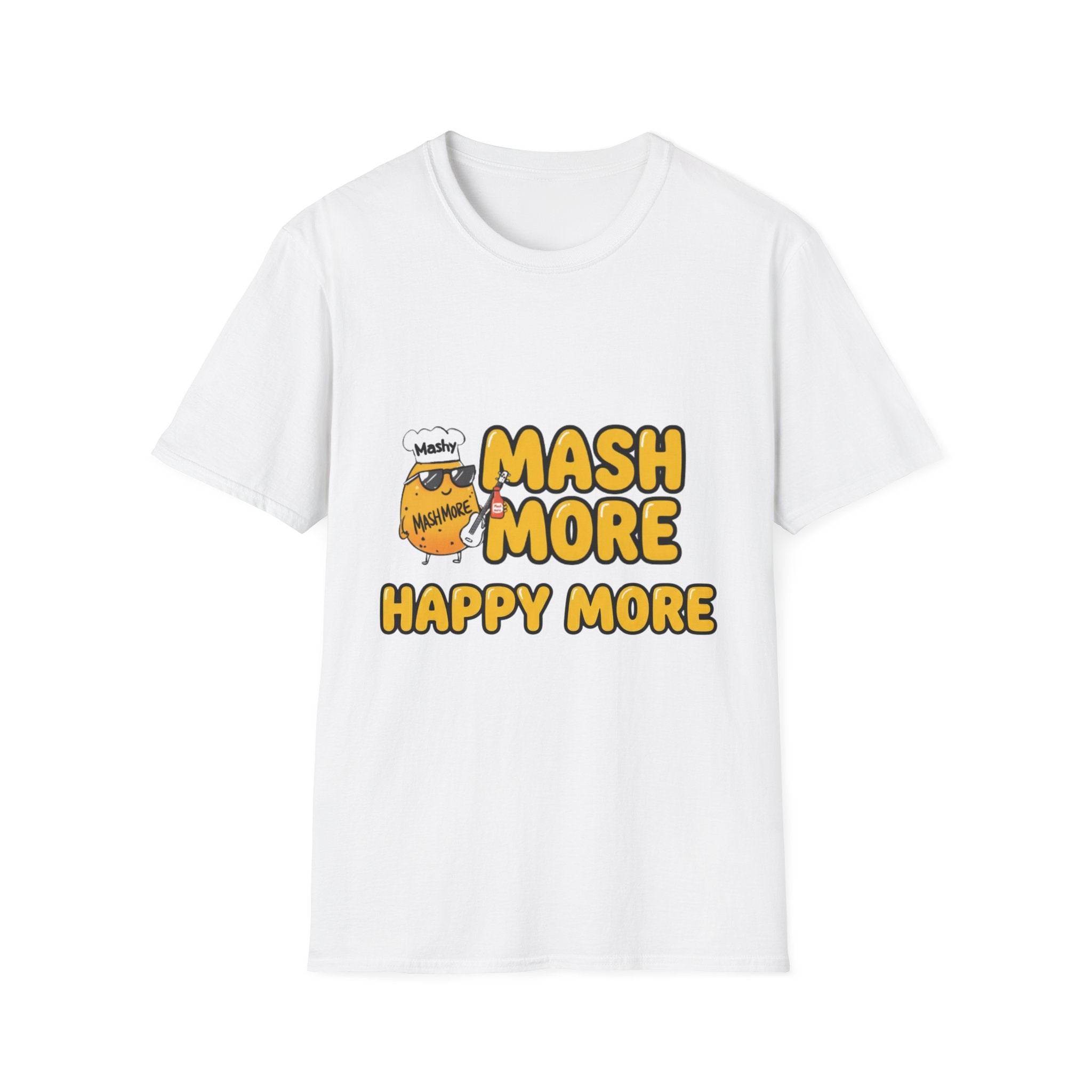 Adult Size T‑Shirt — "Mash More, Happy More" Chef Mashy Potato Tee Shirt