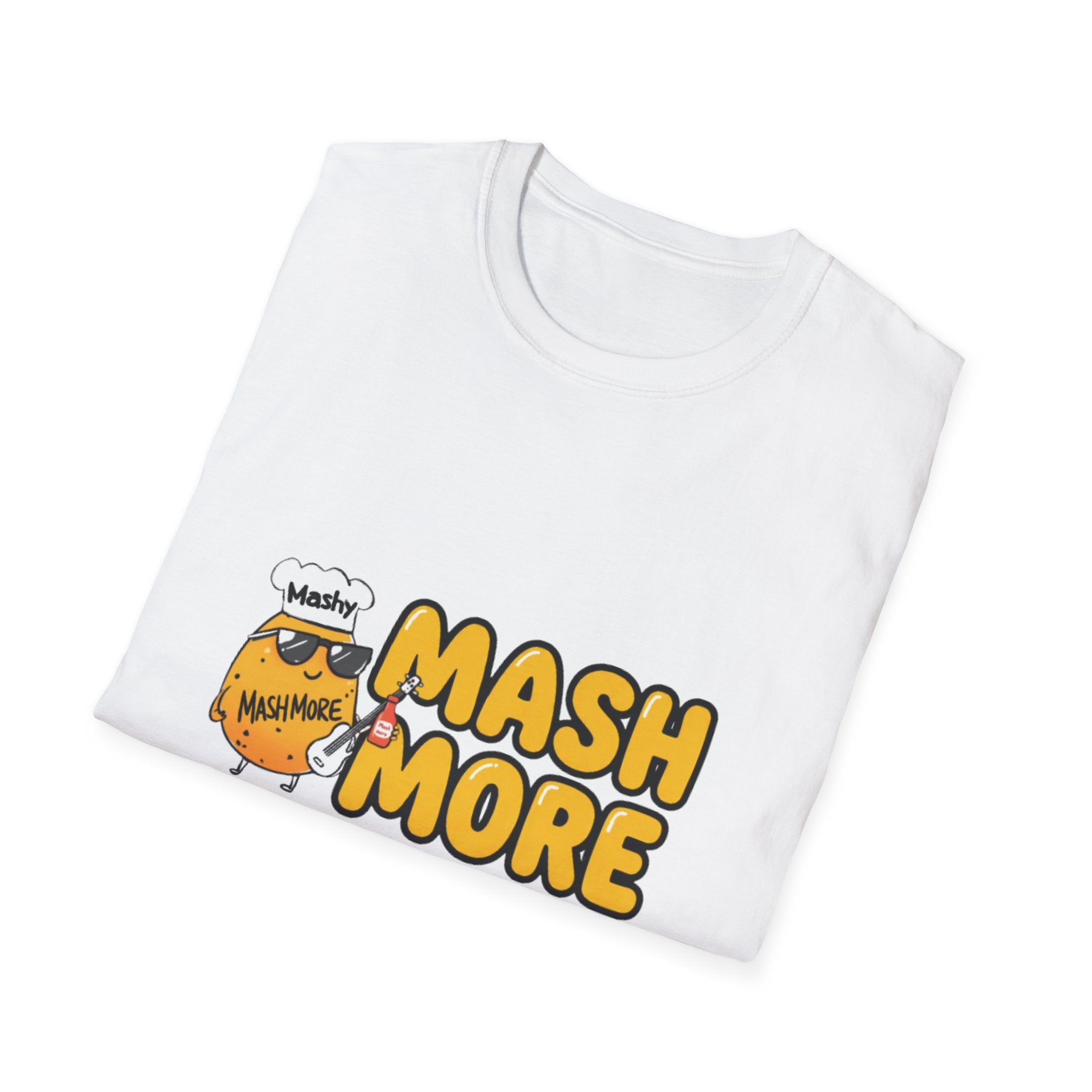 Adult Size T‑Shirt — "Mash More, Happy More" Chef Mashy Potato Tee Shirt