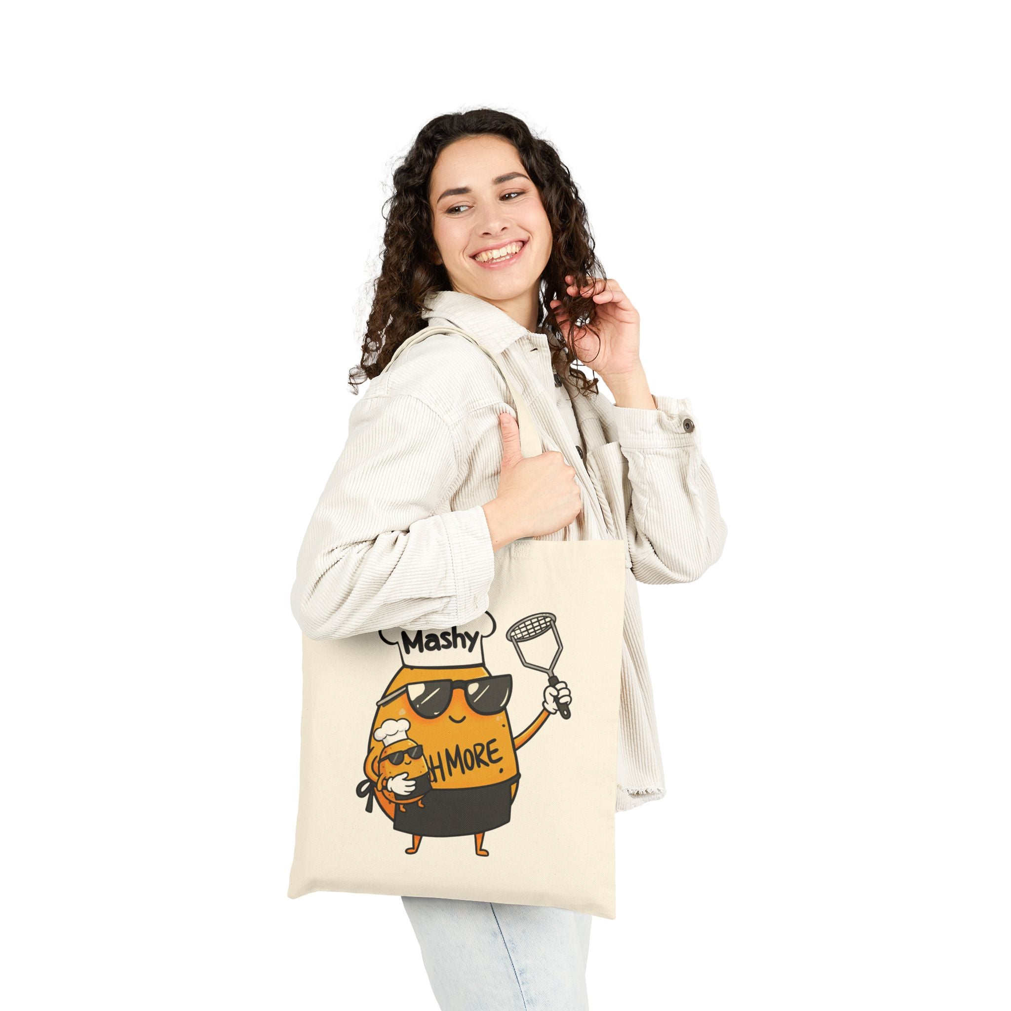 Tote Bag — 'Mash More, Happy More' Funny Beer Mash Chef Canvas Tote