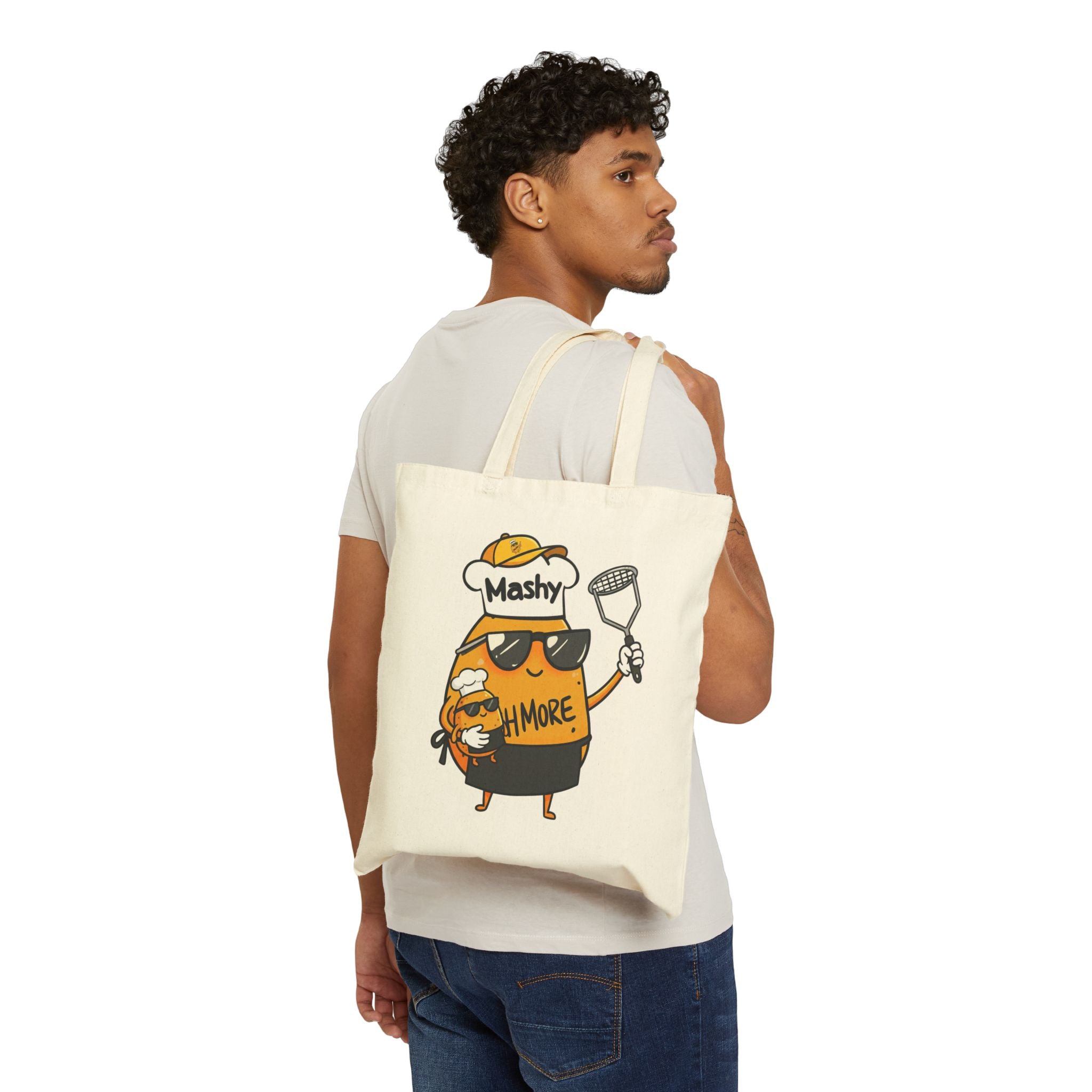 Tote Bag — 'Mash More, Happy More' Funny Beer Mash Chef Canvas Tote